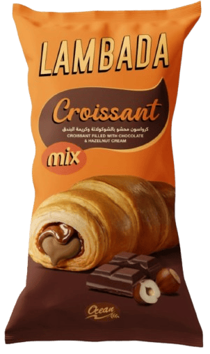 كرواسون محشو بالشوكولاتة و كريمة البندق الطبيعي 