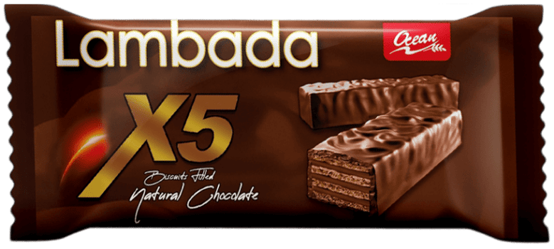 لمبادا ويفر محشو و مغطي بالشيكولاتة الطبيعي